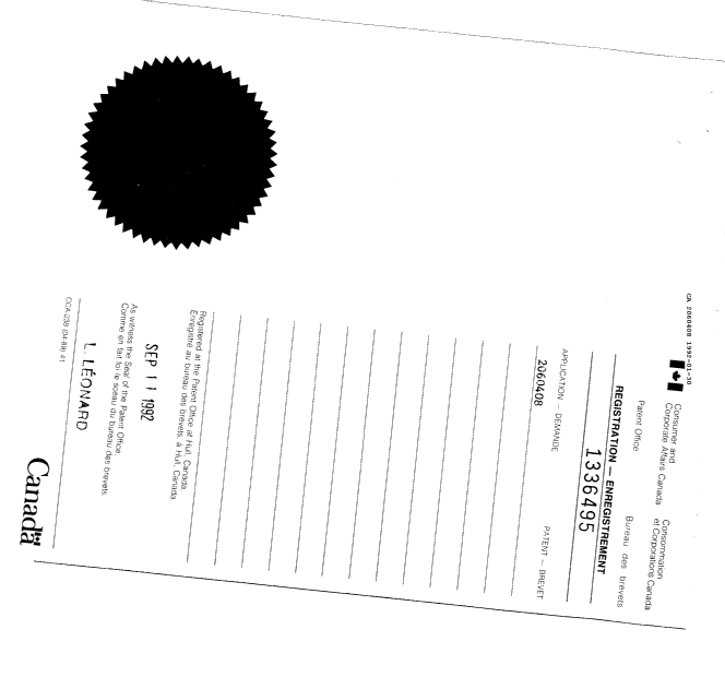 Document de brevet canadien 2060408. Correspondance de la poursuite 19920130. Image 1 de 10