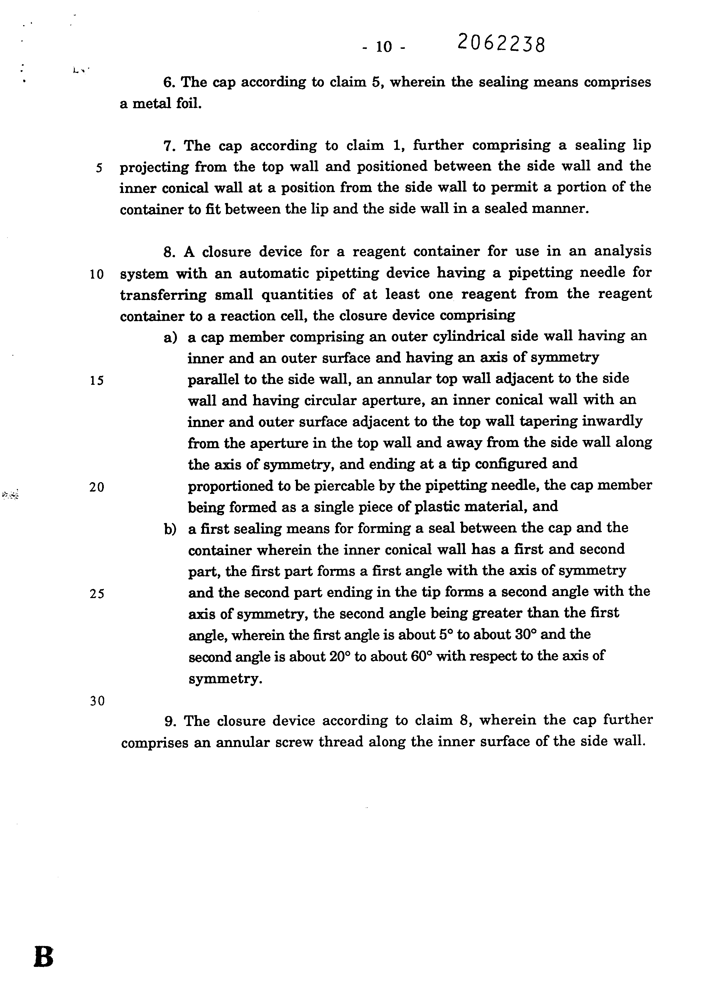 Canadian Patent Document 2062238. Claims 19951225. Image 2 of 3