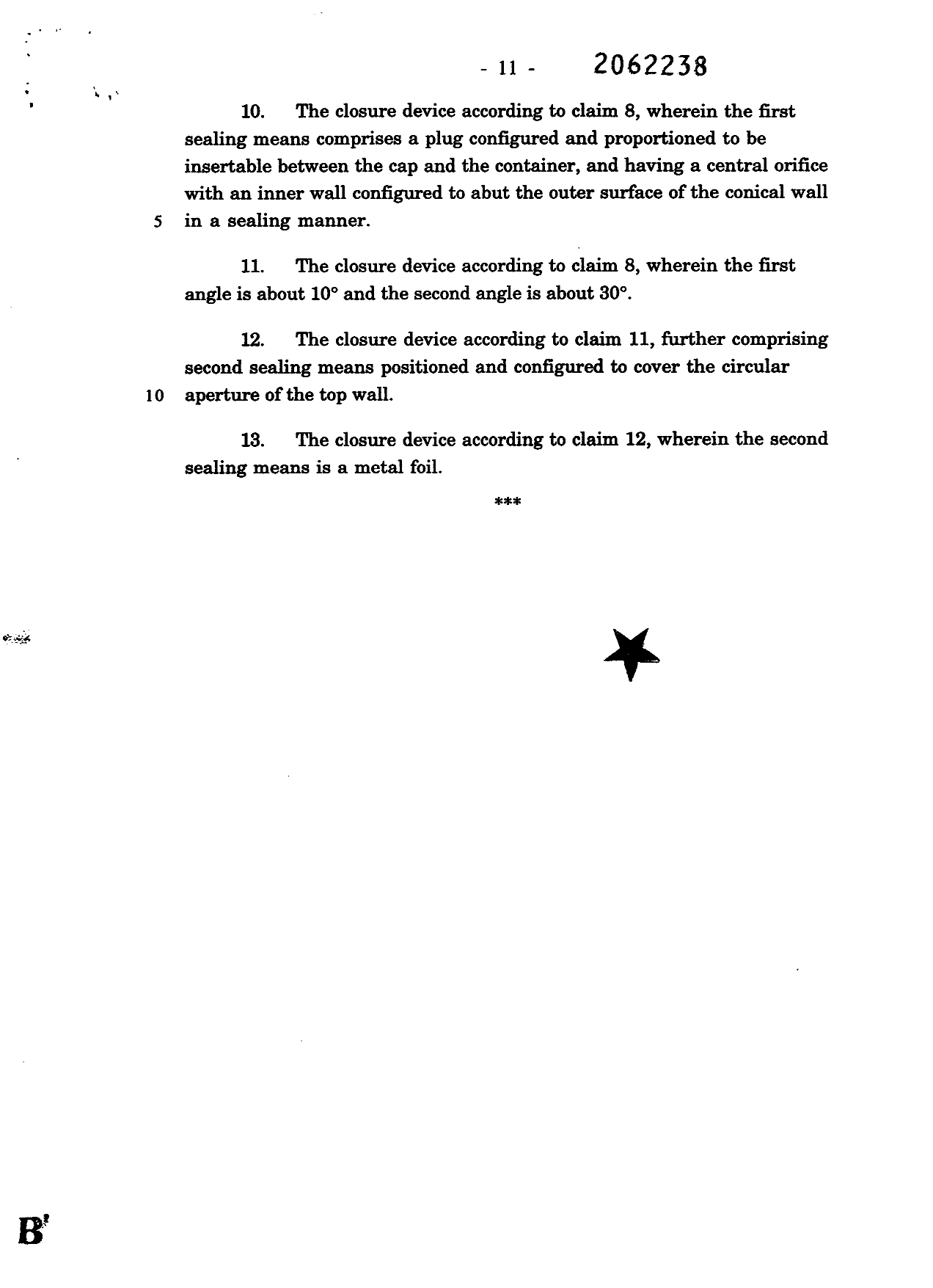 Document de brevet canadien 2062238. Revendications 19951225. Image 3 de 3