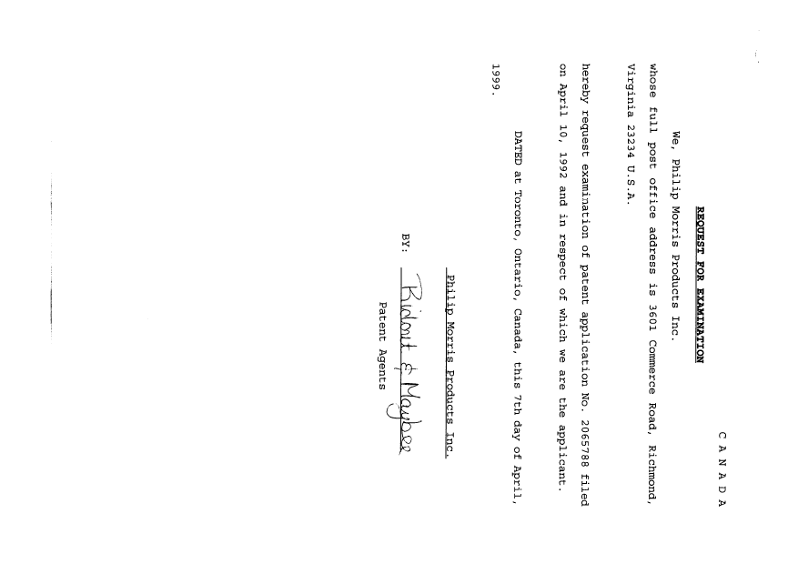 Canadian Patent Document 2065788. Prosecution-Amendment 19981207. Image 2 of 2