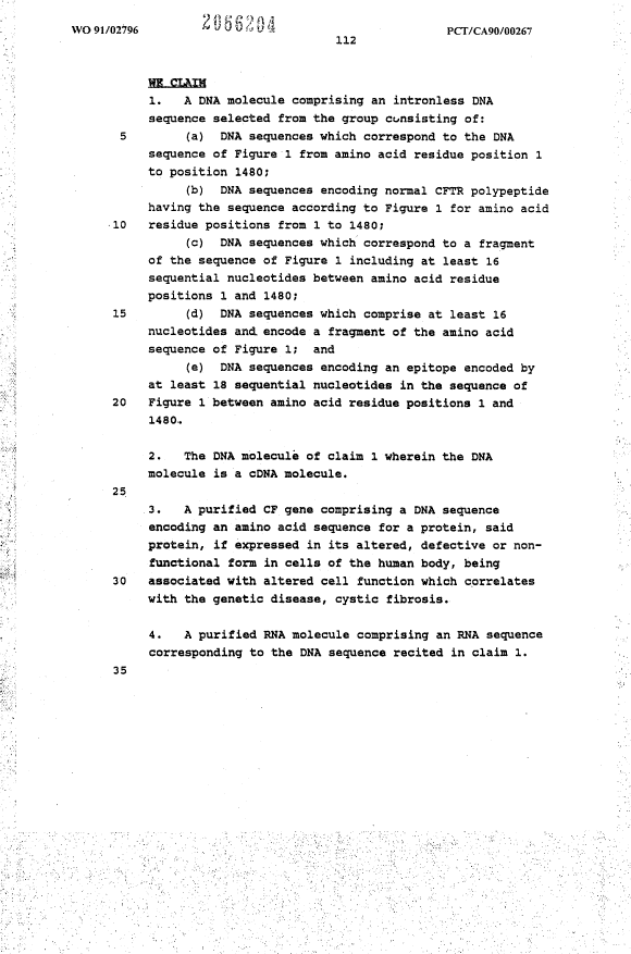 Document de brevet canadien 2066204. Revendications 19940521. Image 1 de 15
