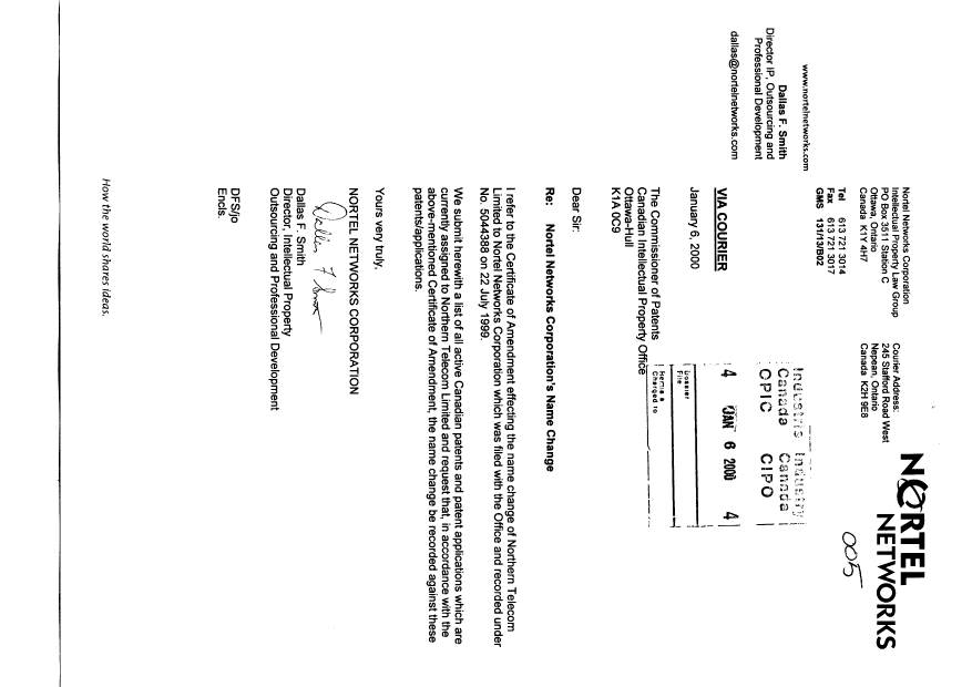 Canadian Patent Document 2067565. Assignment 20000106. Image 1 of 43