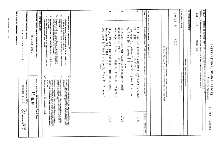 Document de brevet canadien 2069104. Rapport d'examen préliminaire international 19920520. Image 1 de 17
