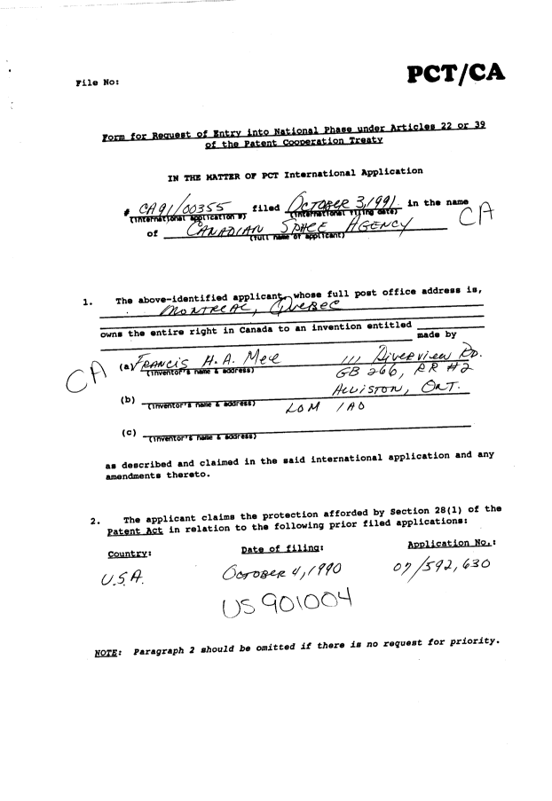 Document de brevet canadien 2069425. Cession 19920408. Image 2 de 9
