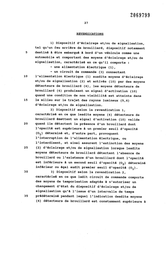 Document de brevet canadien 2069799. Revendications 19921130. Image 1 de 5