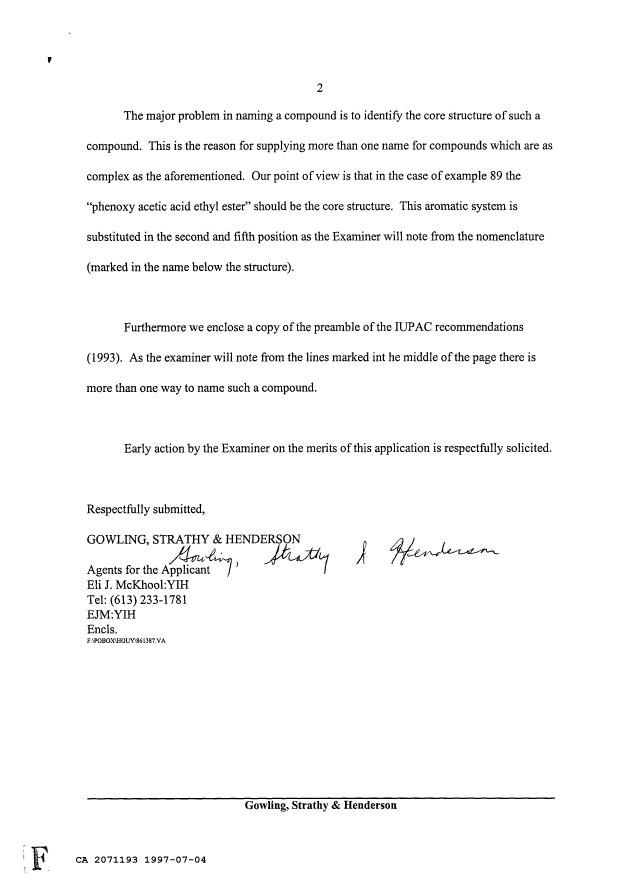Document de brevet canadien 2071193. Correspondance de la poursuite 19970704. Image 2 de 2