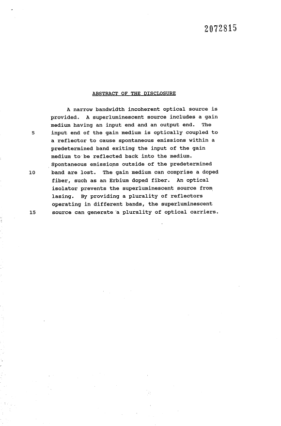Document de brevet canadien 2072815. Abrégé 19940331. Image 1 de 1