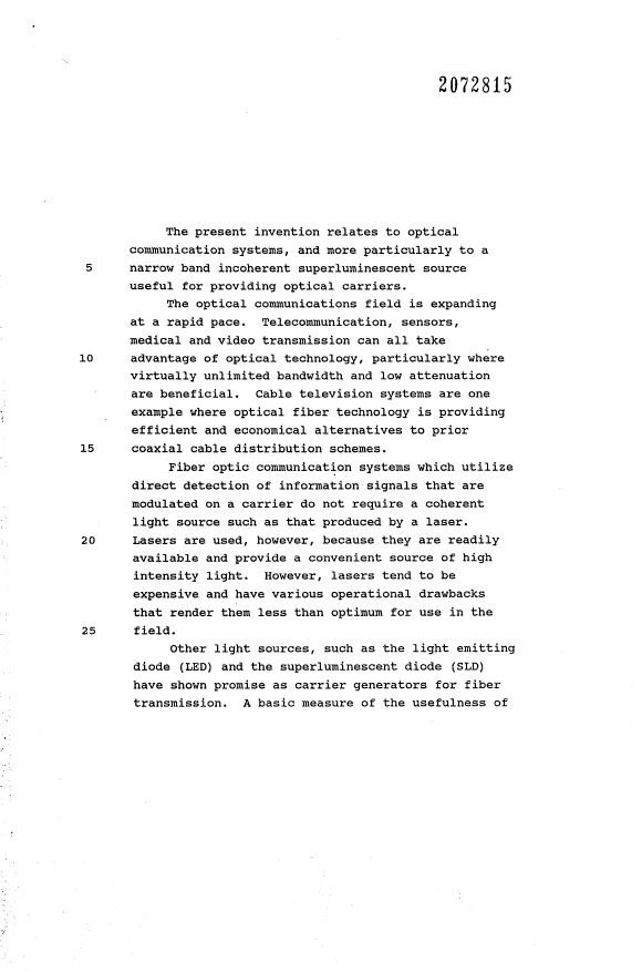 Document de brevet canadien 2072815. Description 19940331. Image 1 de 15
