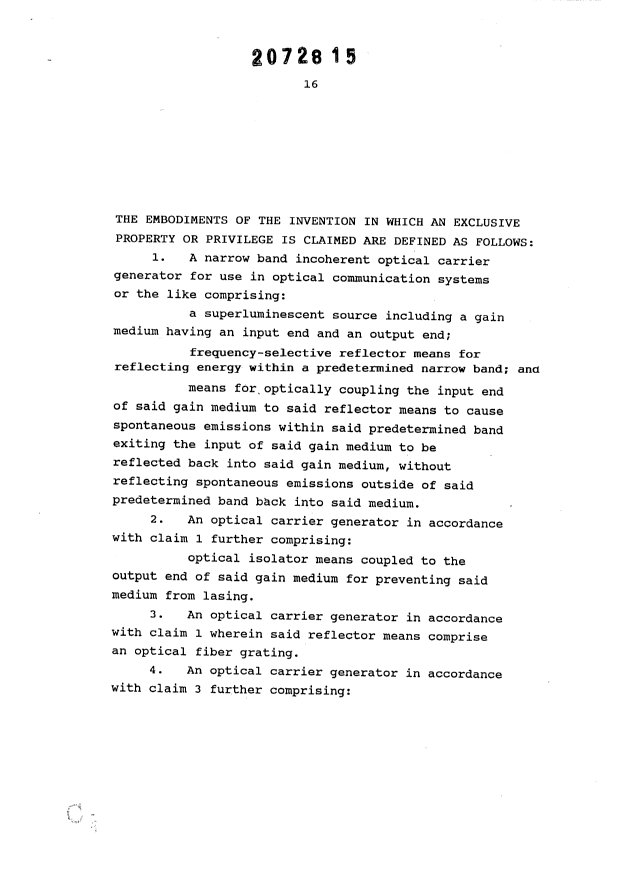 Document de brevet canadien 2072815. Revendications 19970204. Image 1 de 5