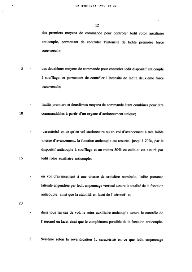 Canadian Patent Document 2073732. Prosecution-Amendment 19991222. Image 3 of 6
