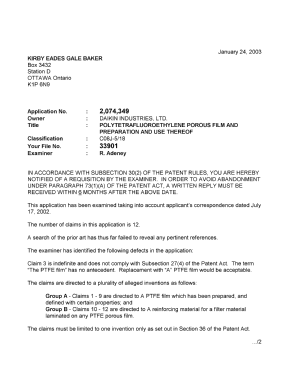 Document de brevet canadien 2074349. Poursuite-Amendment 20030124. Image 1 de 2