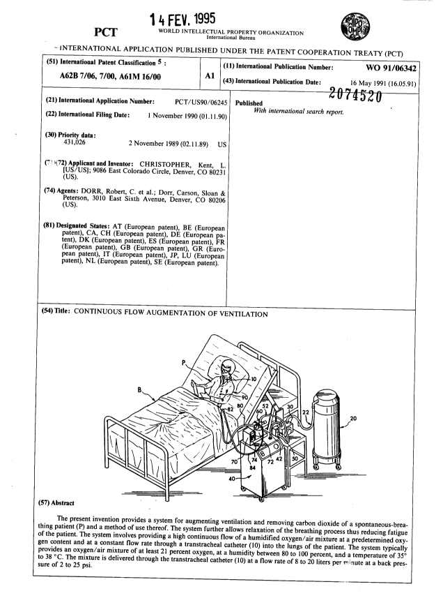 Canadian Patent Document 2074520. Abstract 19950214. Image 1 of 1