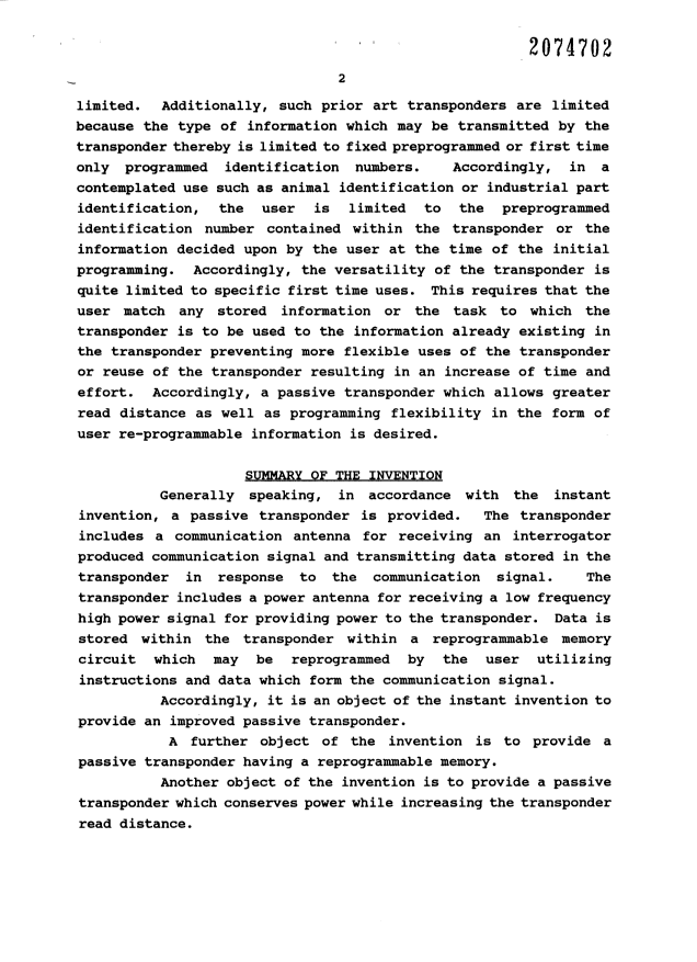 Document de brevet canadien 2074702. Description 19961119. Image 2 de 19