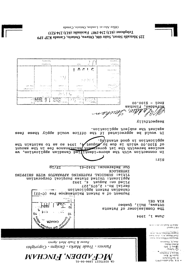 Document de brevet canadien 2075227. Taxes 19931201. Image 1 de 1