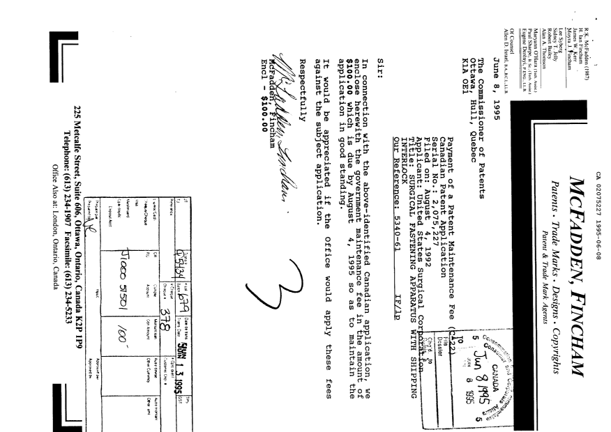 Document de brevet canadien 2075227. Taxes 19941208. Image 1 de 1