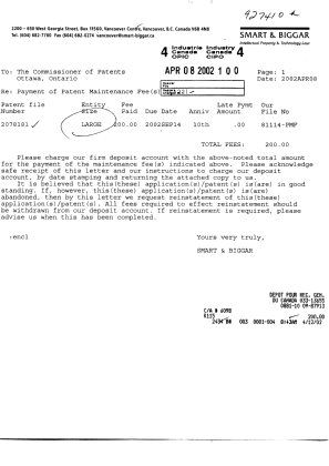 Document de brevet canadien 2078181. Taxes 20020408. Image 1 de 1