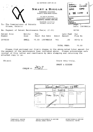 Document de brevet canadien 2078330. Taxes 19970514. Image 1 de 1