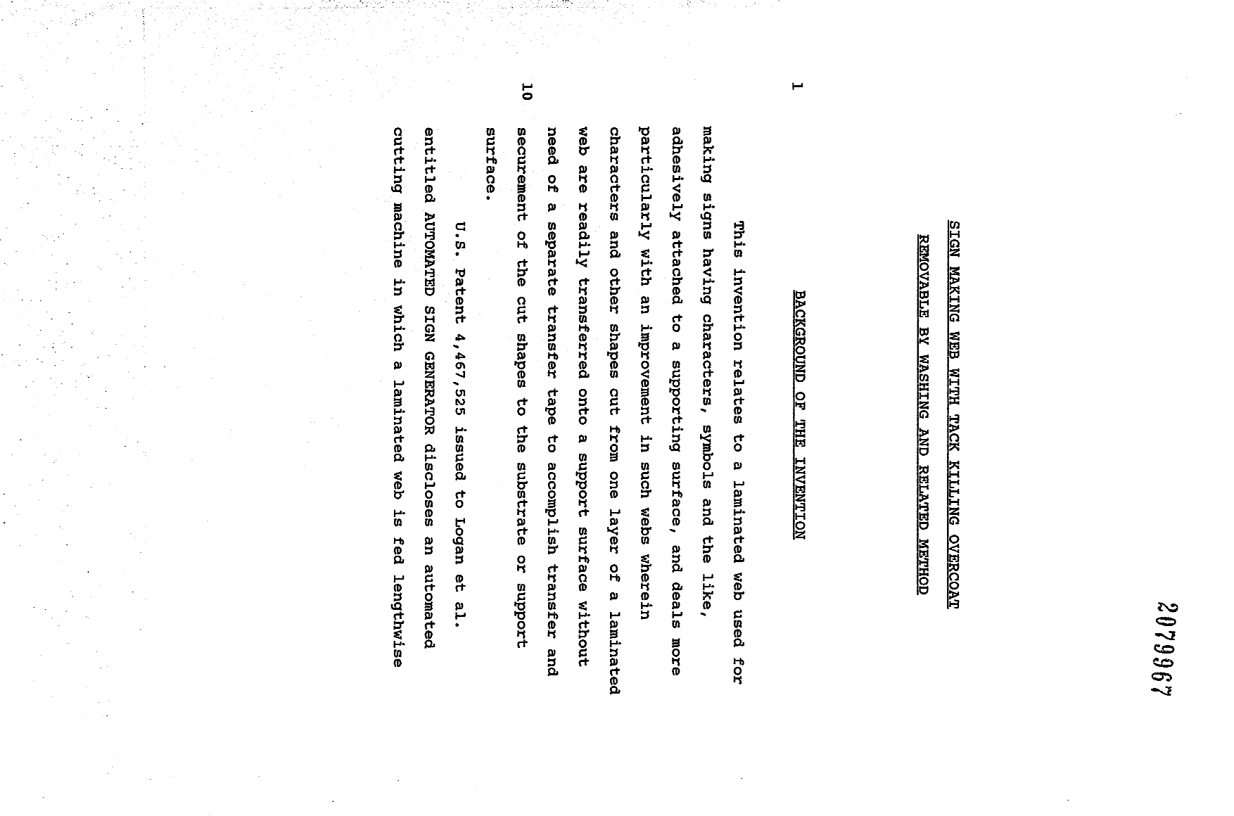 Canadian Patent Document 2079967. Description 19931211. Image 1 of 16