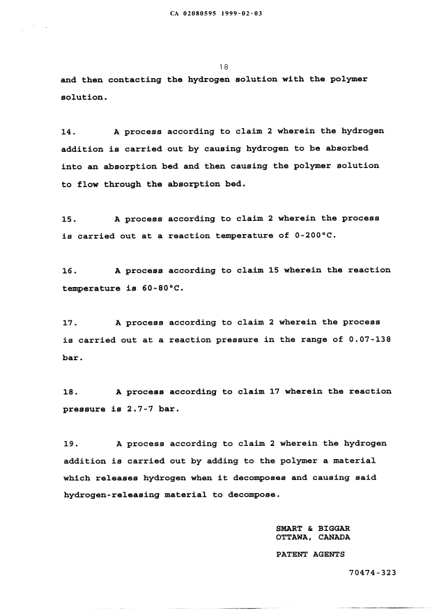 Document de brevet canadien 2080595. Revendications 19990203. Image 3 de 3