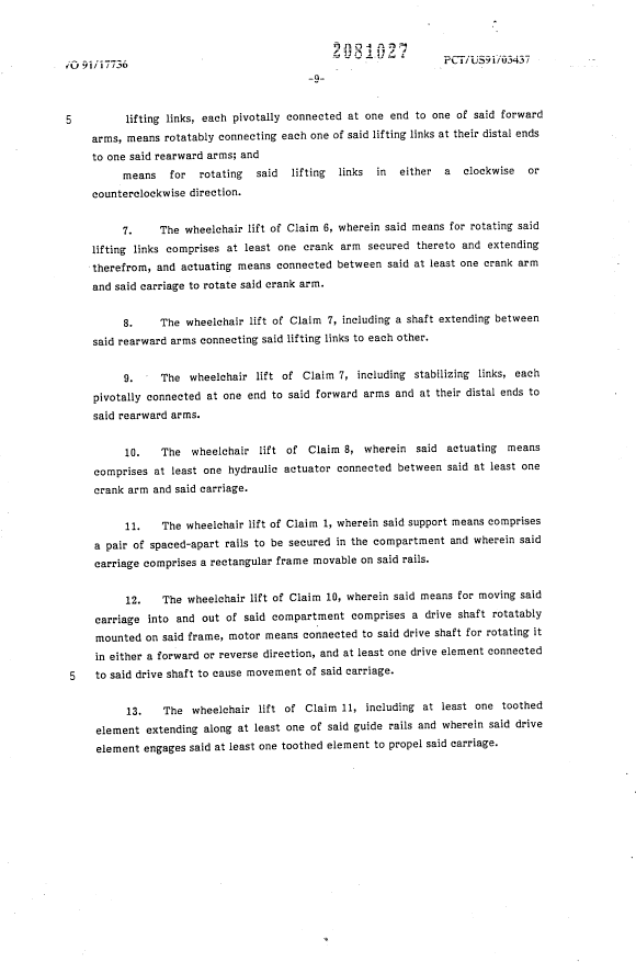 Document de brevet canadien 2081027. Revendications 19940226. Image 2 de 2