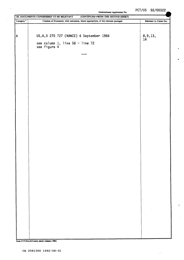 Document de brevet canadien 2081366. Rapport d'examen préliminaire international 19920831. Image 2 de 4