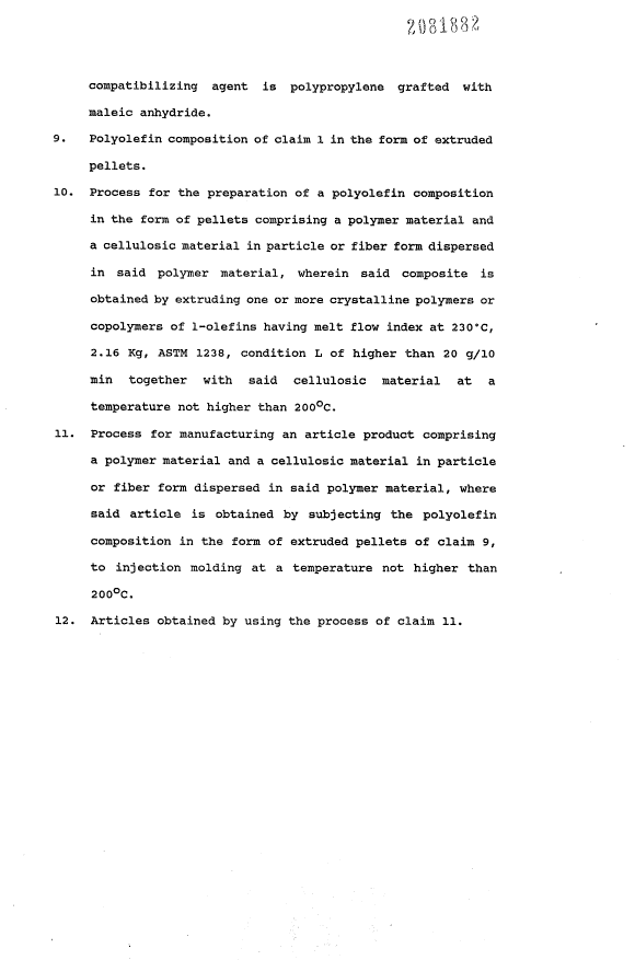 Document de brevet canadien 2081882. Revendications 19940404. Image 2 de 2