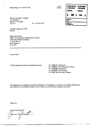 Document de brevet canadien 2087736. Correspondance 20000209. Image 1 de 1