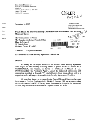 Document de brevet canadien 2088420. Cession 20070914. Image 1 de 39