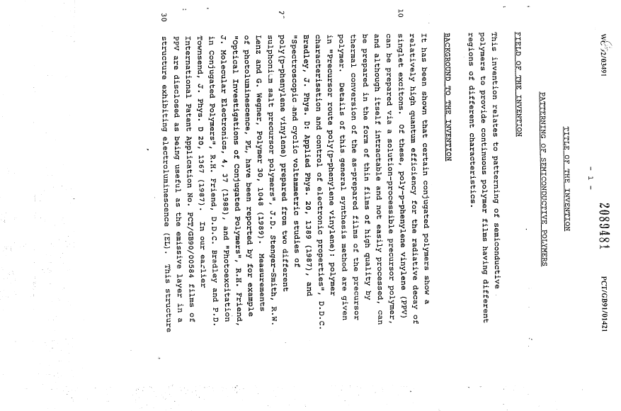Document de brevet canadien 2089481. Description 19920225. Image 1 de 50