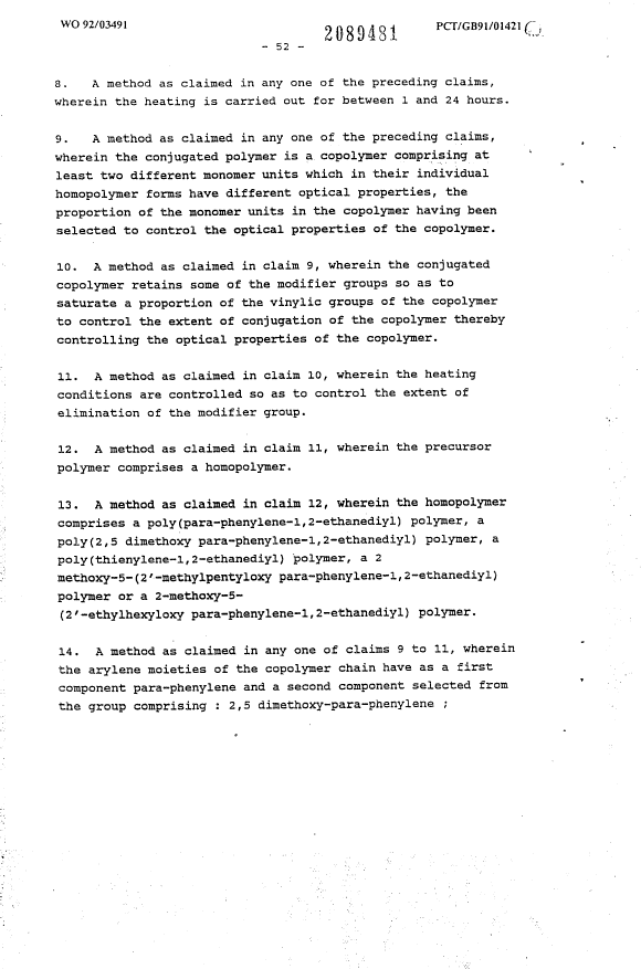 Document de brevet canadien 2089481. Revendications 19920225. Image 2 de 4