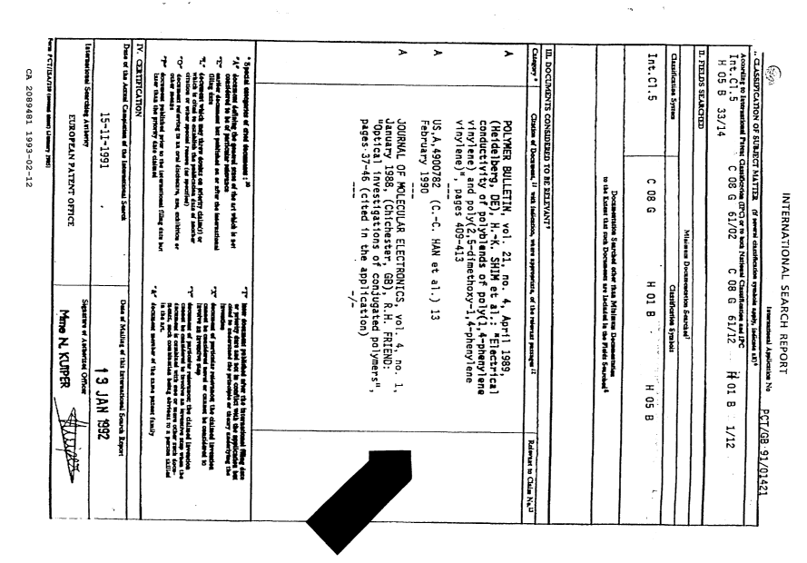 Document de brevet canadien 2089481. Rapport d'examen préliminaire international 19930212. Image 1 de 125