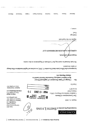 Document de brevet canadien 2089748. Cession 20021210. Image 1 de 5