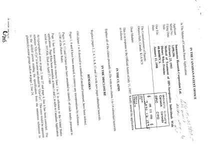 Canadian Patent Document 2090186. Prosecution-Amendment 19971212. Image 1 of 2