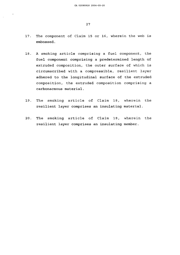 Document de brevet canadien 2090918. Revendications 20040520. Image 3 de 3