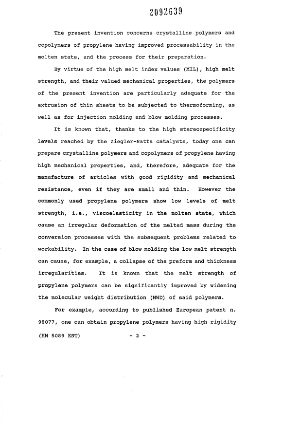 Document de brevet canadien 2092639. Description 19931201. Image 1 de 30