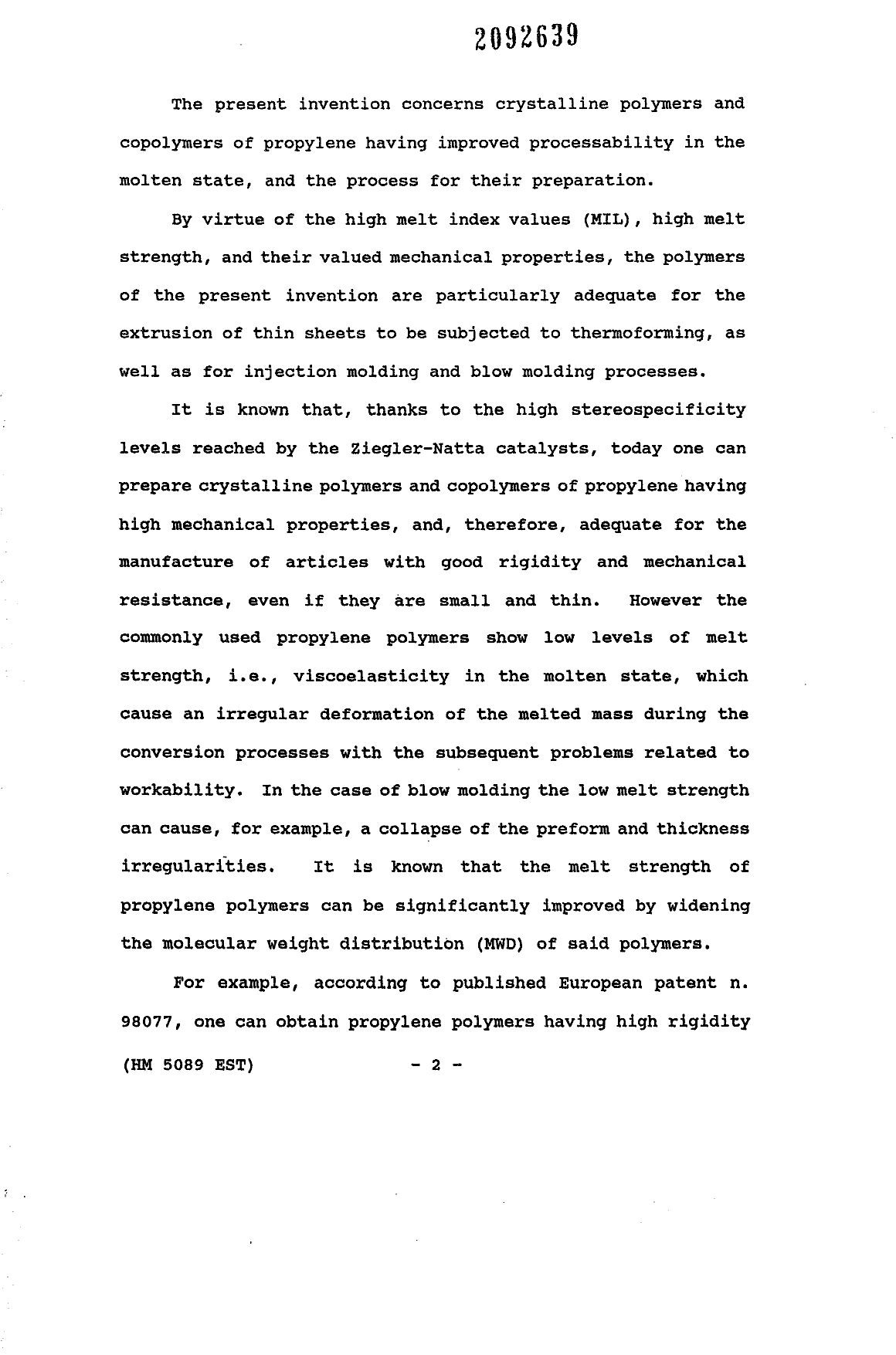 Canadian Patent Document 2092639. Description 19931201. Image 1 of 30