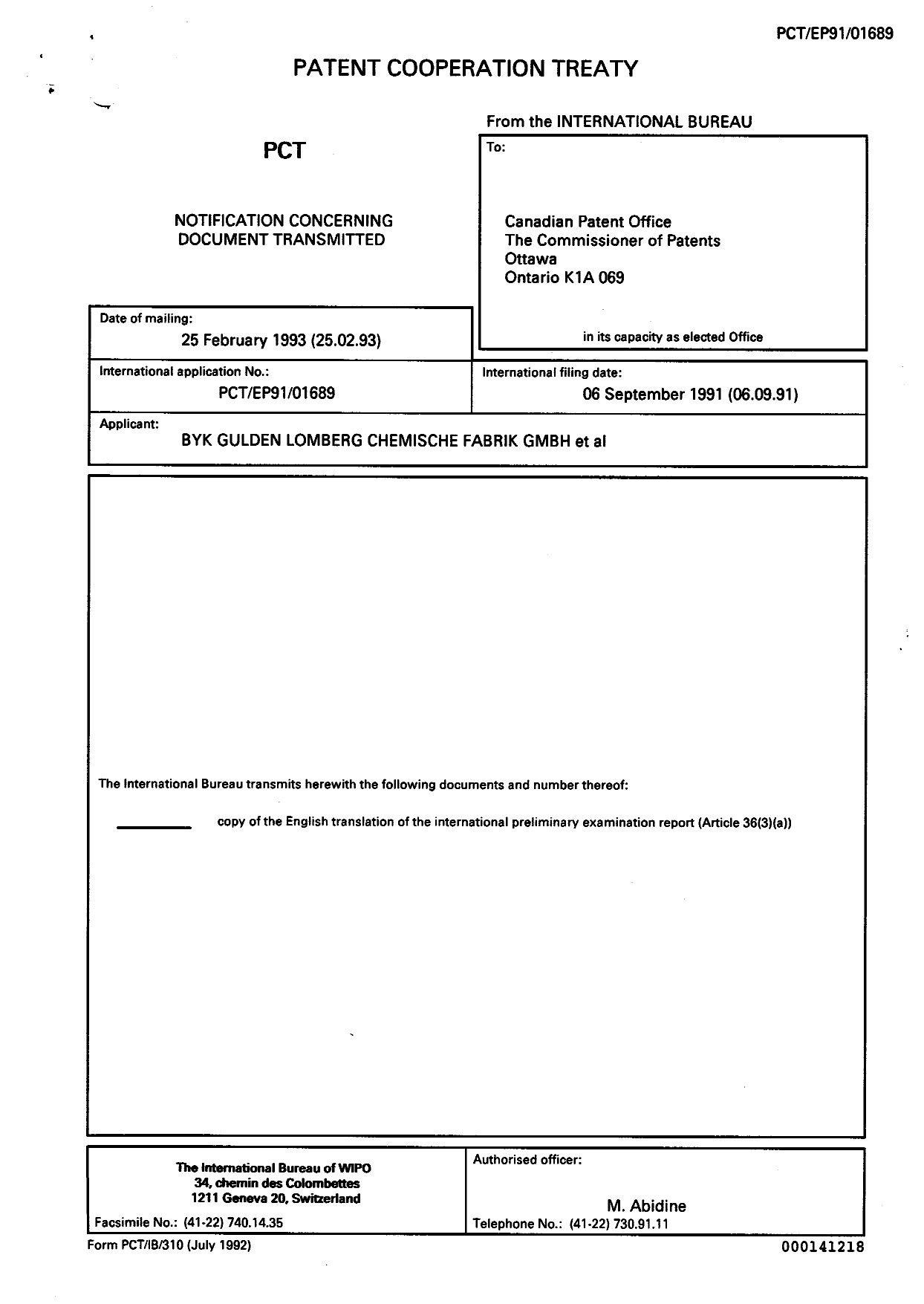 Document de brevet canadien 2092694. PCT 19921212. Image 1 de 25