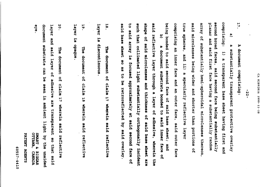 Document de brevet canadien 2092816. Revendications 19981210. Image 4 de 4