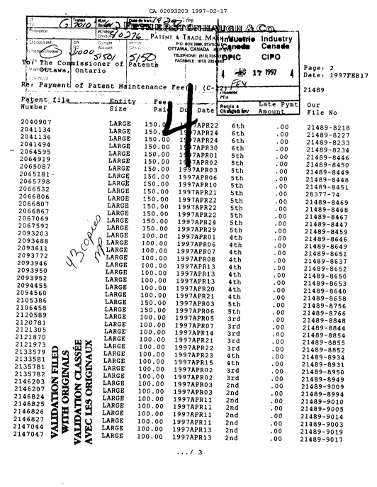 Document de brevet canadien 2093203. Taxes 19970217. Image 1 de 1