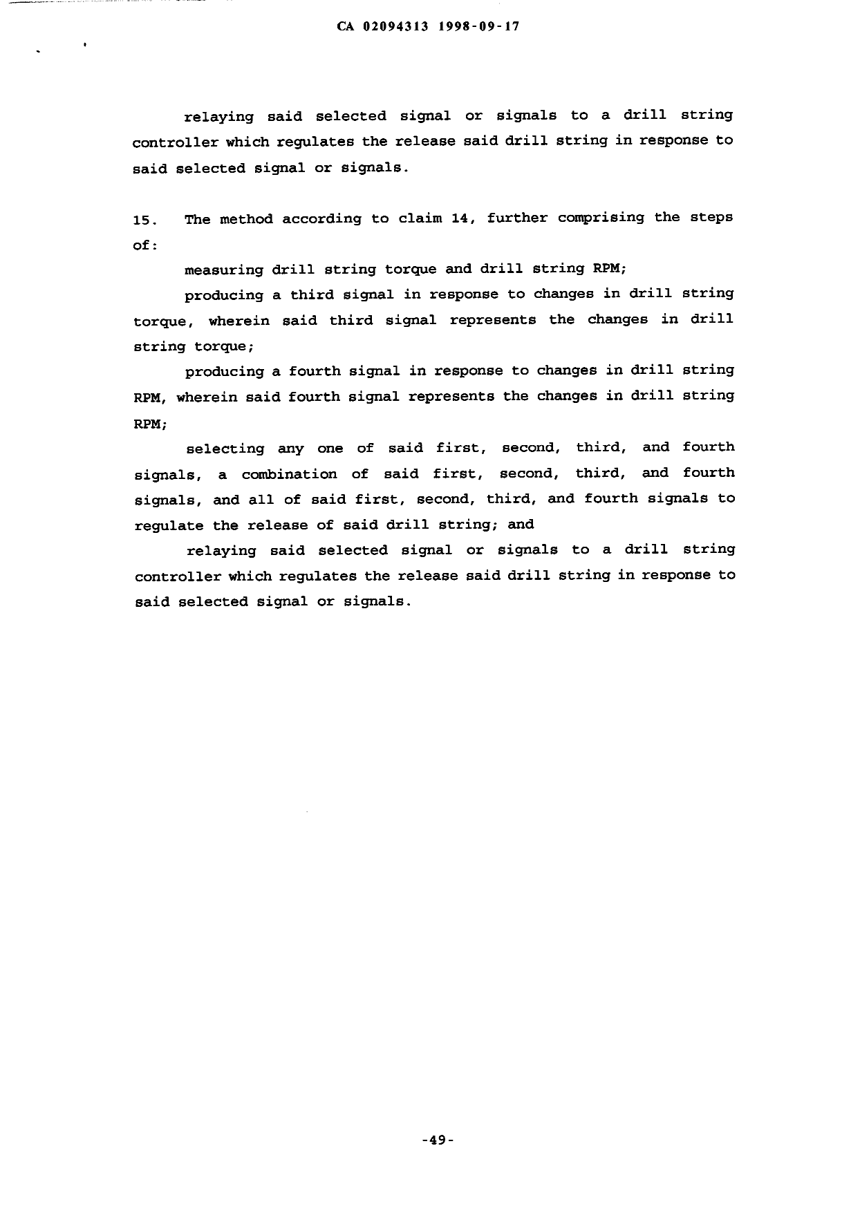 Document de brevet canadien 2094313. Revendications 20041231. Image 7 de 7
