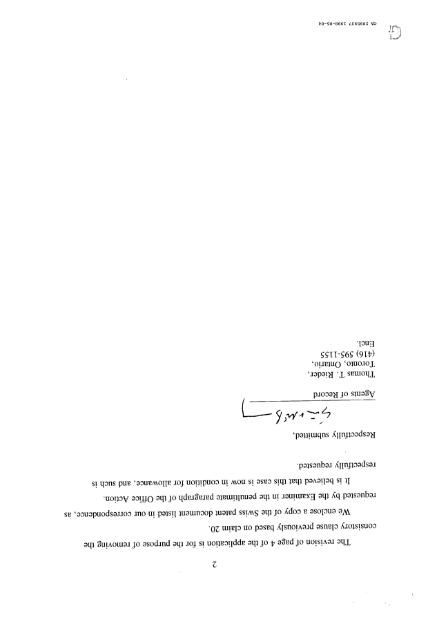 Canadian Patent Document 2095937. Prosecution-Amendment 19971204. Image 2 of 2