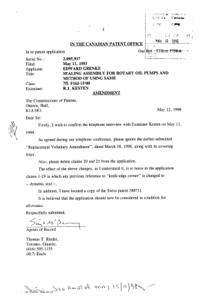 Canadian Patent Document 2095937. Prosecution-Amendment 19971212. Image 1 of 1