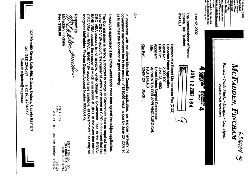 Document de brevet canadien 2099100. Taxes 20020612. Image 1 de 1