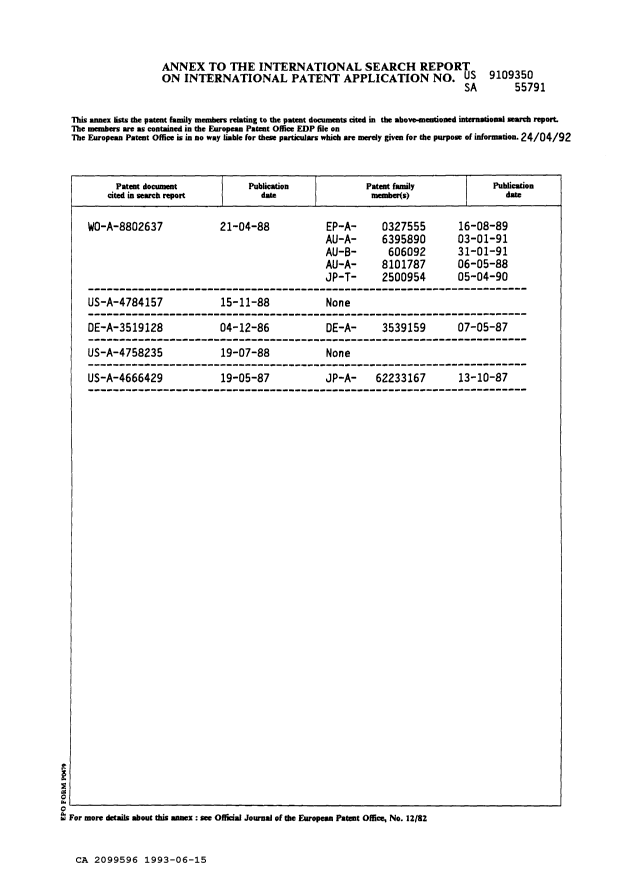 Document de brevet canadien 2099596. Rapport d'examen préliminaire international 19930615. Image 21 de 21