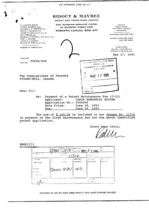 Document de brevet canadien 2099696. Taxes 19950517. Image 1 de 1