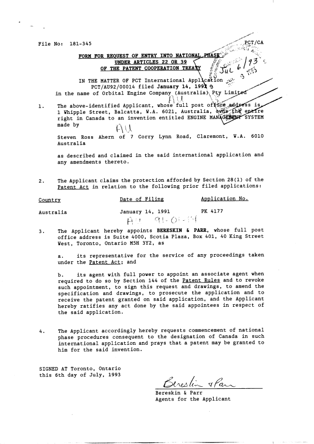 Document de brevet canadien 2099983. Cession 19930706. Image 2 de 7
