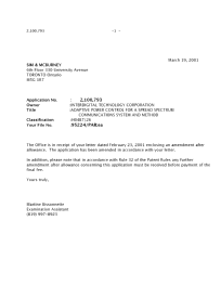 Document de brevet canadien 2100793. Poursuite-Amendment 20010319. Image 1 de 1