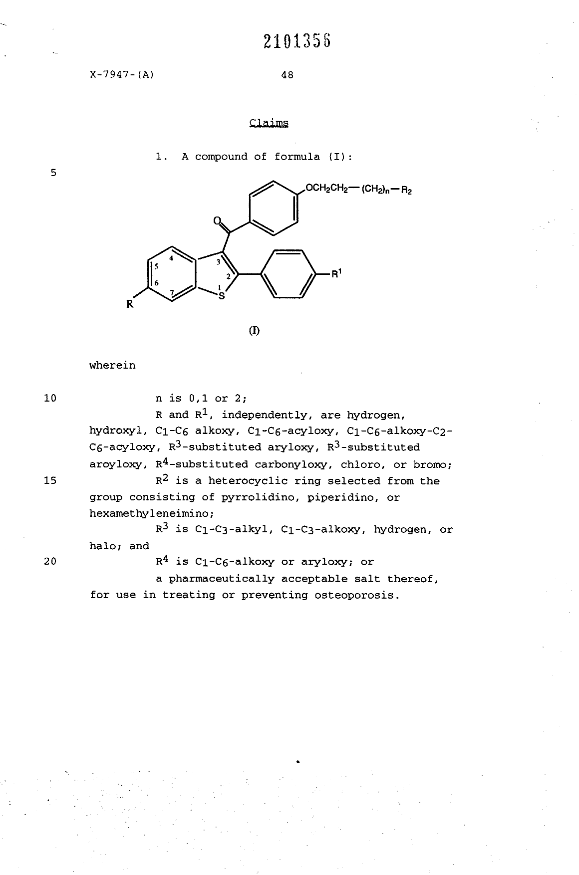 Canadian Patent Document 2101356. Claims 19931219. Image 1 of 2