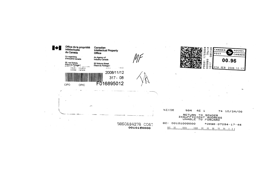 Canadian Patent Document 2102797. Correspondence 20081016. Image 2 of 2