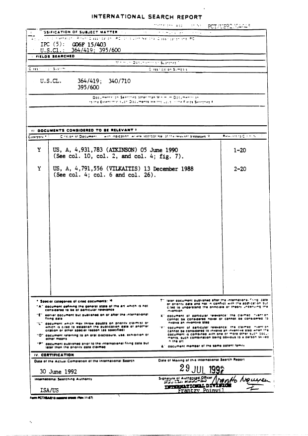 Document de brevet canadien 2102910. PCT 19931110. Image 1 de 13